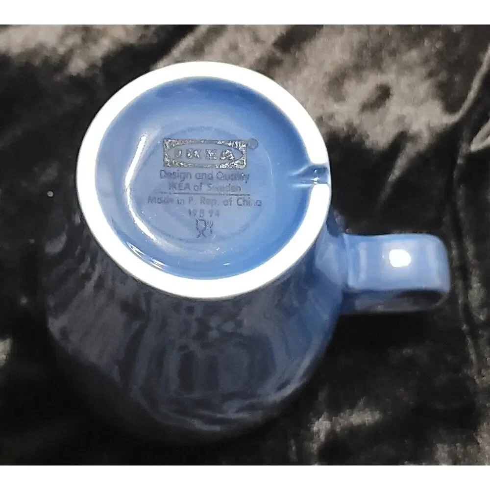 Lot Of 3 Blue Ikea Mugs Coffee Tea Sweden